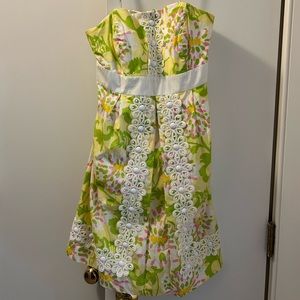 Lilly Pulitzer Jubilee Strapless Knee length Floral Dress